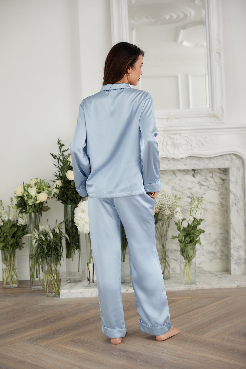Baby blue best sale satin pyjamas