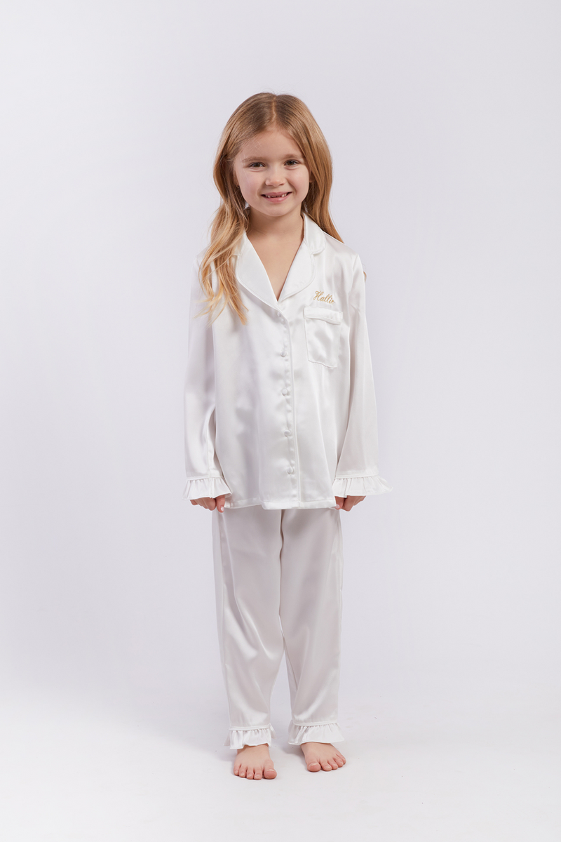 Girls white pyjamas hotsell