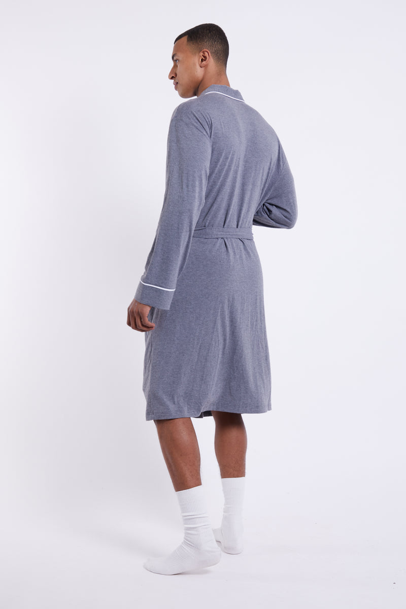 Personalised Mens Jersey Robe Grey HA Designs LTD