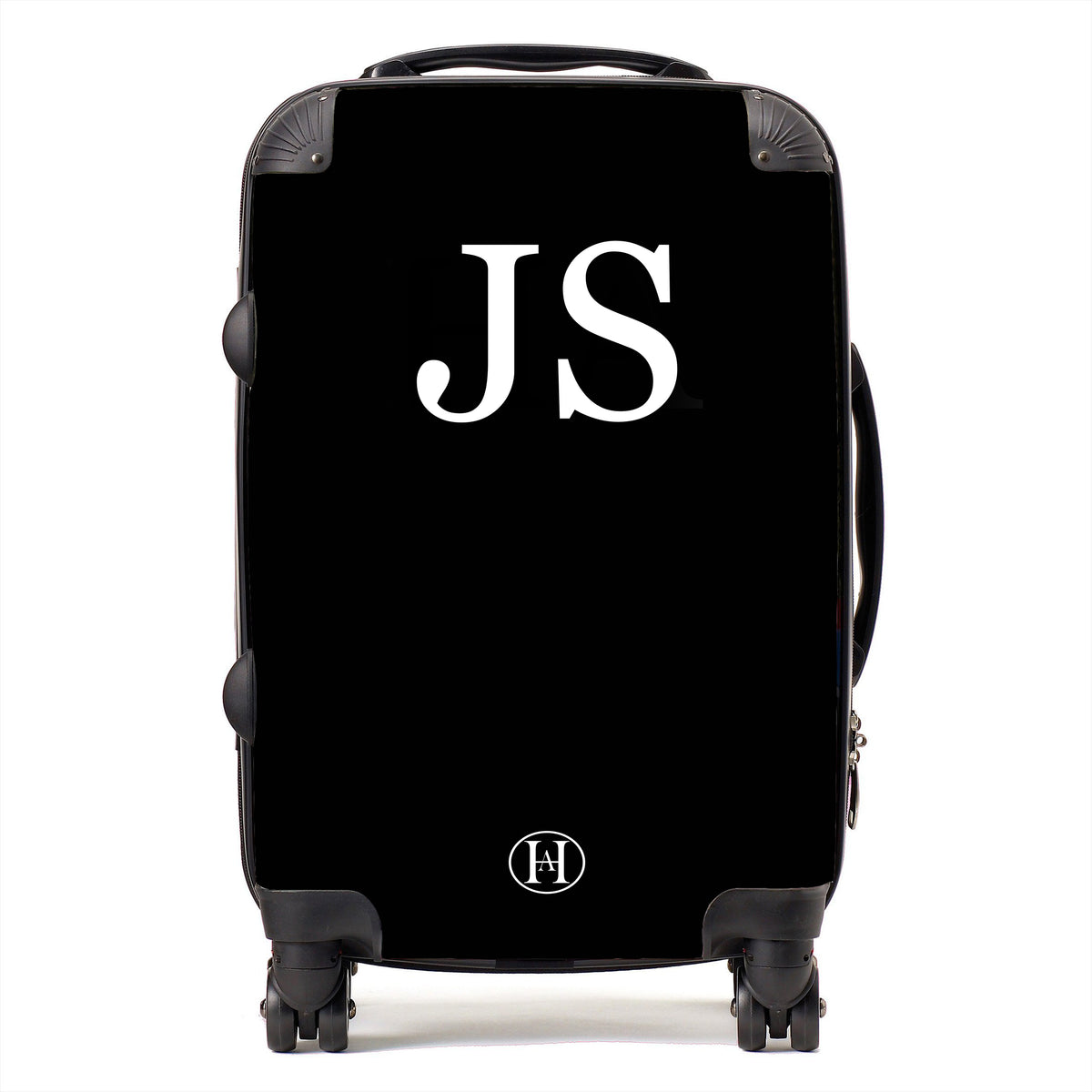 Monogram Suitcase Personalised Printed Suitcase - Black | HA Designs LTD