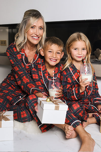 Personalised Christmas Luxury Children s 3 Piece Pyjama Set Tartan